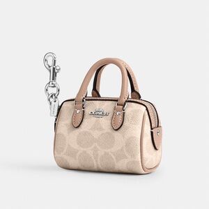 Coach Mini Rowan Bag Charm In Signature Canvas
